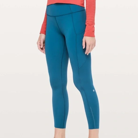 lululemon athletica, Pants & Jumpsuits, Lululemon Fast Free 78 Tight Ii Nulux  25 Carbon Blue Leggings